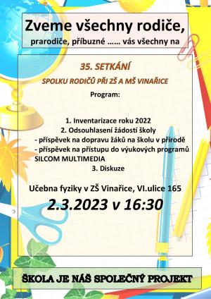 Pozvánka na schůzi SRPŠ 1